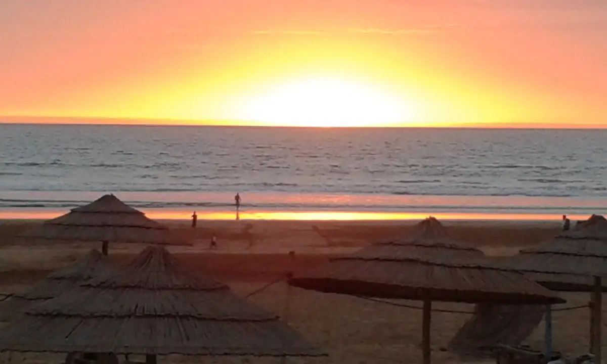 Agadir beach at sunset
