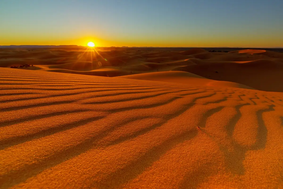 Sunset over the Erg Chebbi dunes